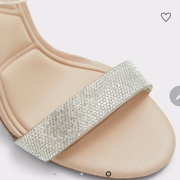 Aldo Clear and Nude Heels with Rhinestone Strap - Picture 2 of 10